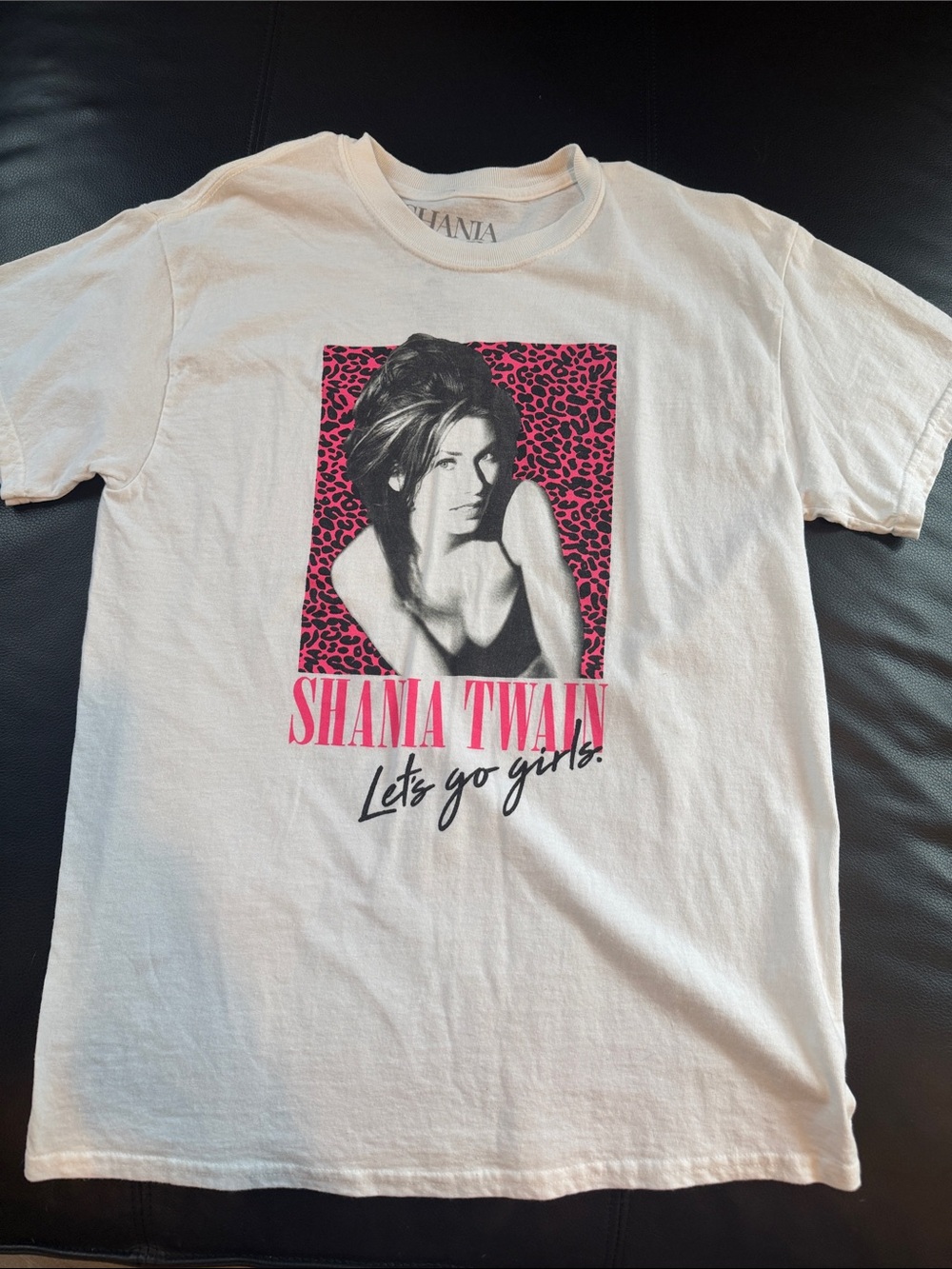Shania Twain 'Let's Go Girls' Short Sleeve Tee - White/Pink